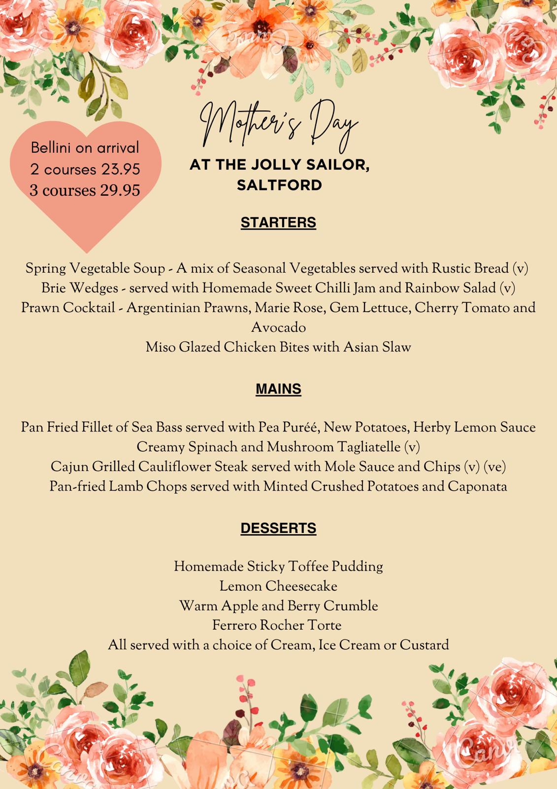 Special Menu for Mother Day